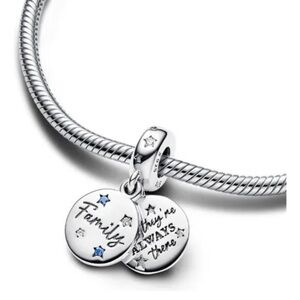Pandora Cubic Zirconia Family Love Double Dangle Charm